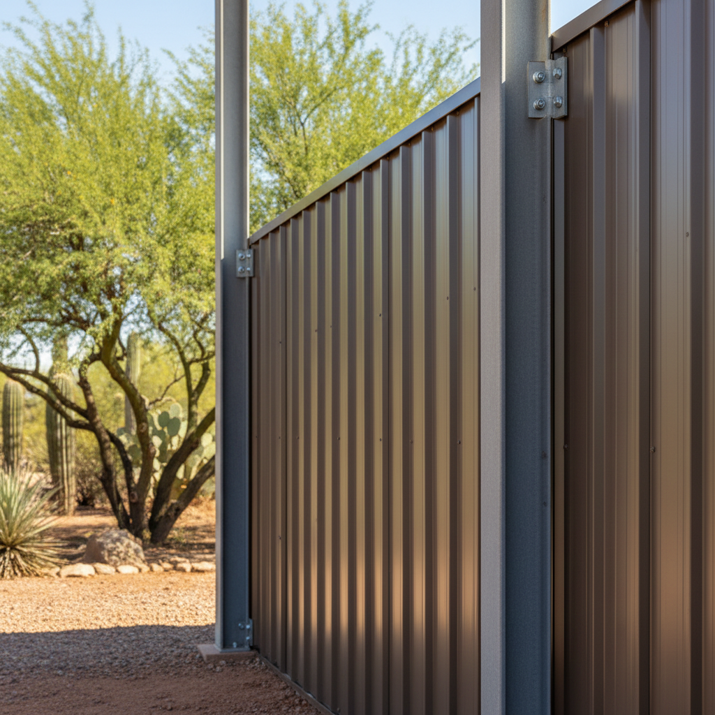 Completed metal post frame construction work at a residential property in Avondale, AZ
