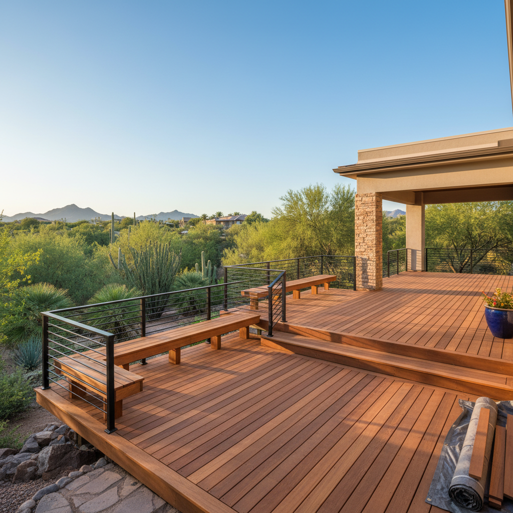 Completed deck repair work at a residential property in Scottsdale, AZ