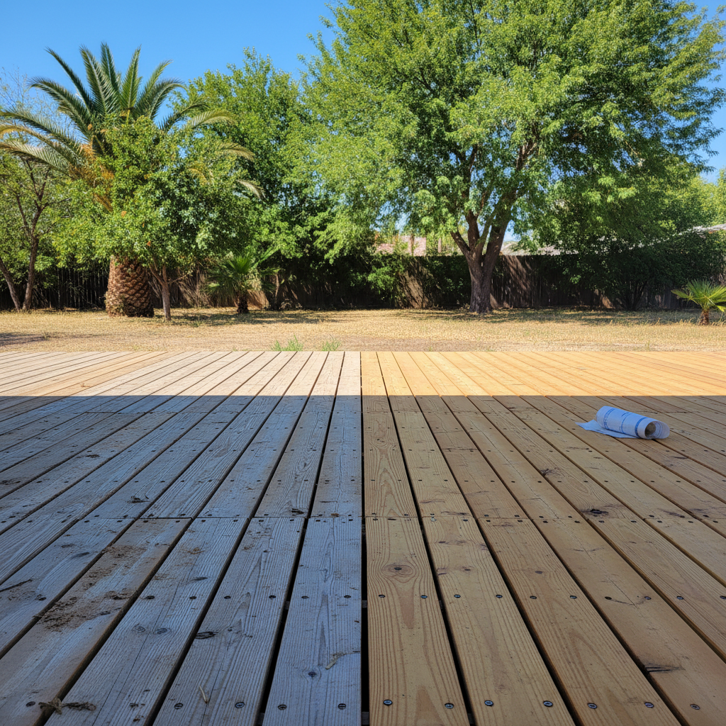 Completed deck repair work at a residential property in Coolidge, AZ
