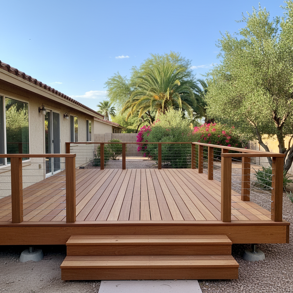 Completed wooden decks work at a residential property in Scottsdale, AZ