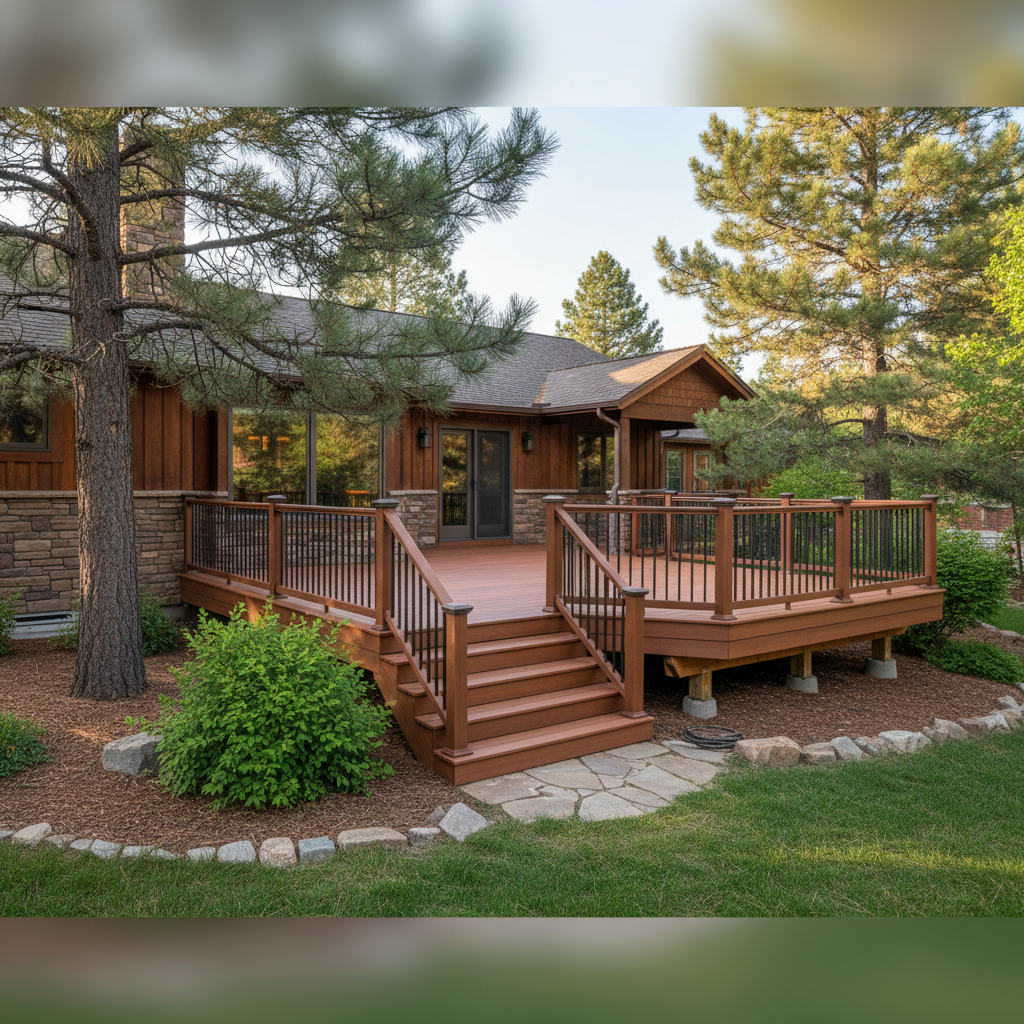 Completed trex decks work at a residential property in Flagstaff, AZ