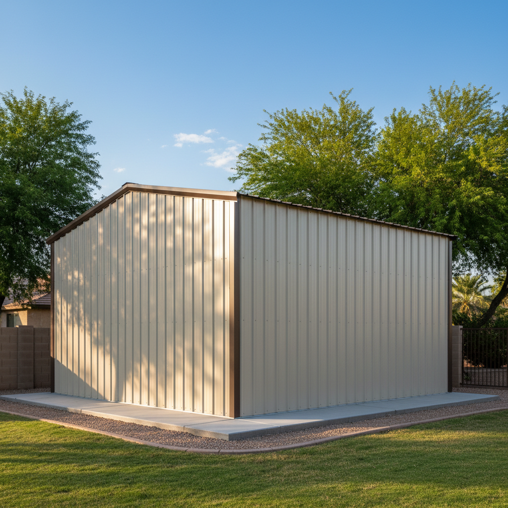 Completed metal building installation work at a residential property in Chandler, AZ