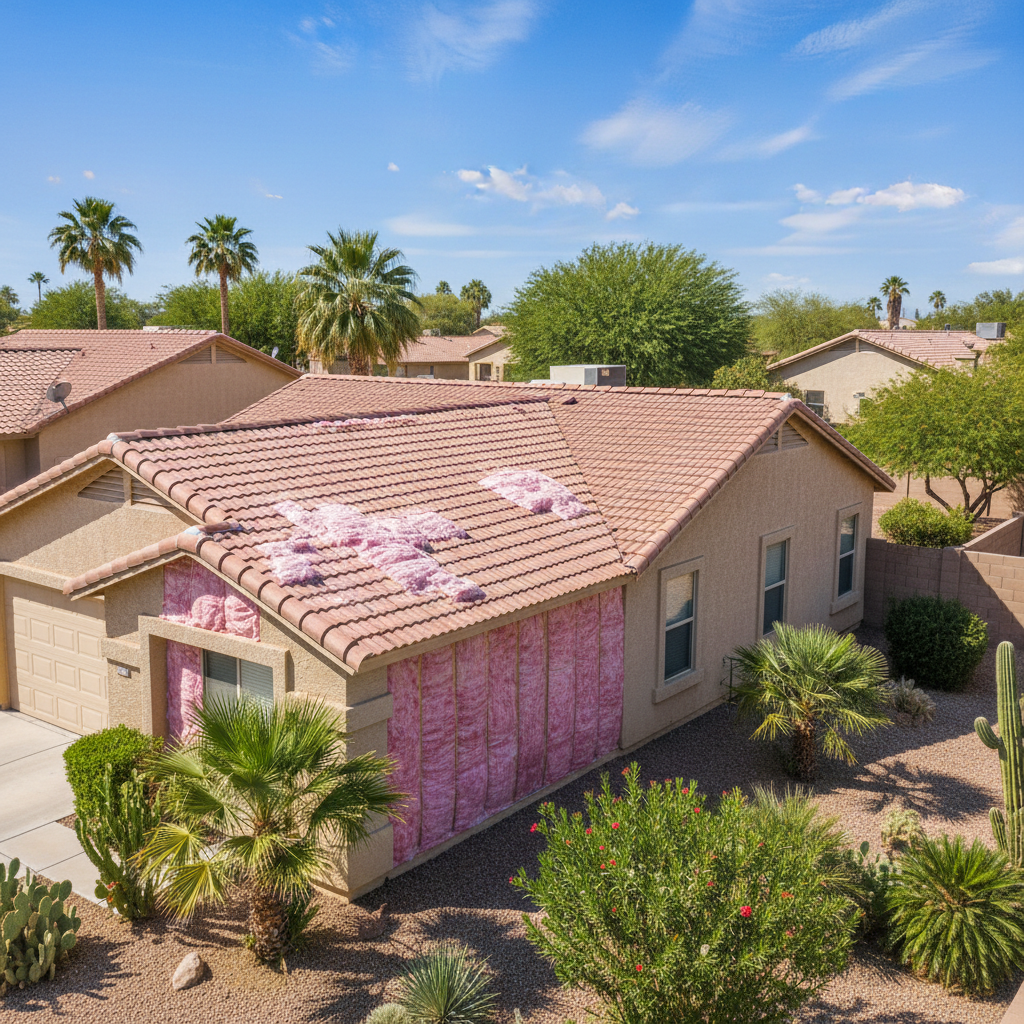 Completed batt insulation installation work at a residential property in Glendale, AZ