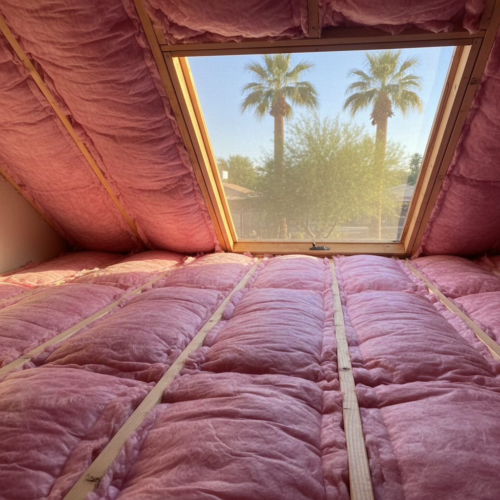 Completed batt insulation installation work at a residential property in Chandler, AZ