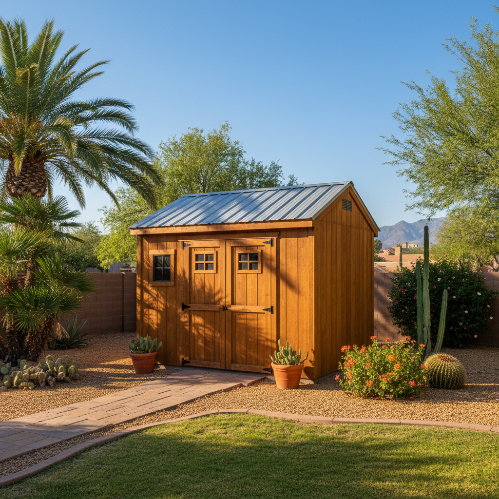 Completed garden sheds work at a residential property in Scottsdale, AZ