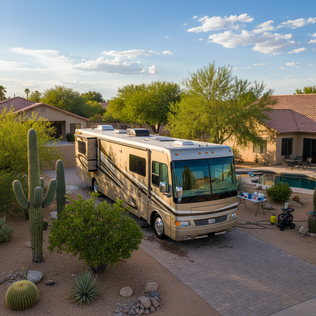 Completed ceramic coating application work at a residential property in Phoenix, AZ