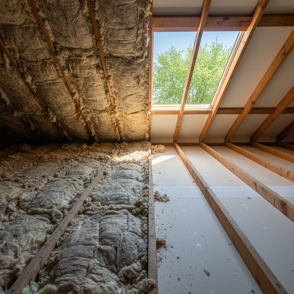 Completed insulation removal work at a residential property in Mesa, AZ