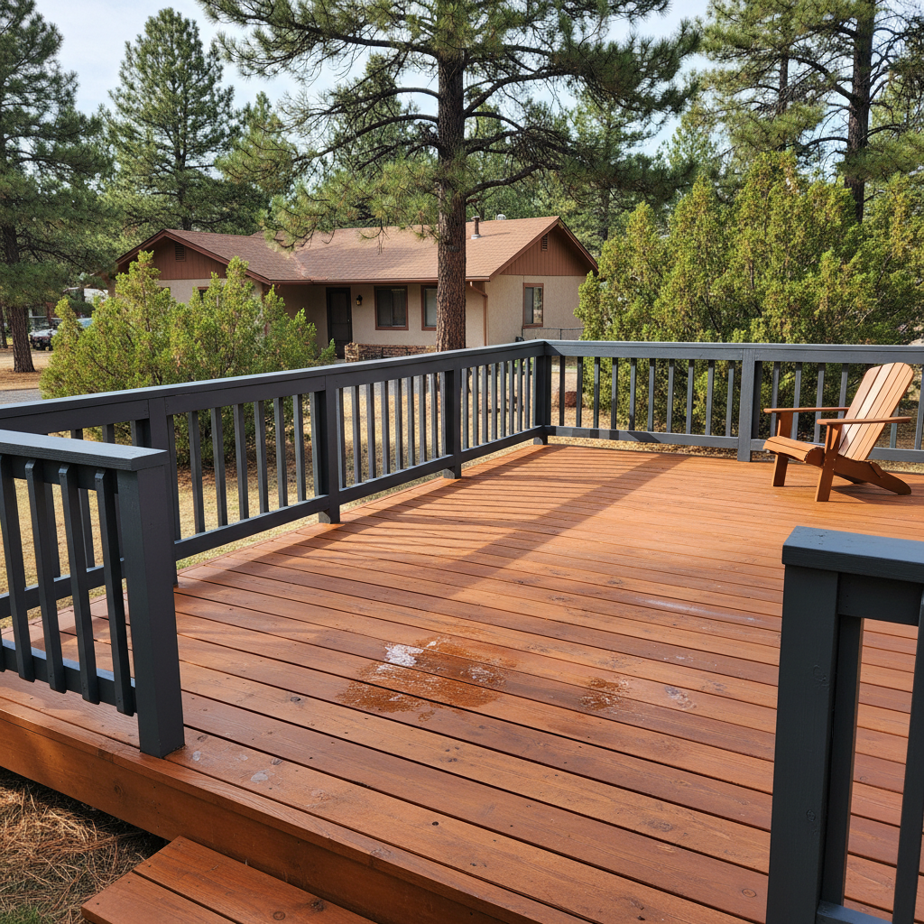 Completed deck painting & staining work at a residential property in Flagstaff, AZ