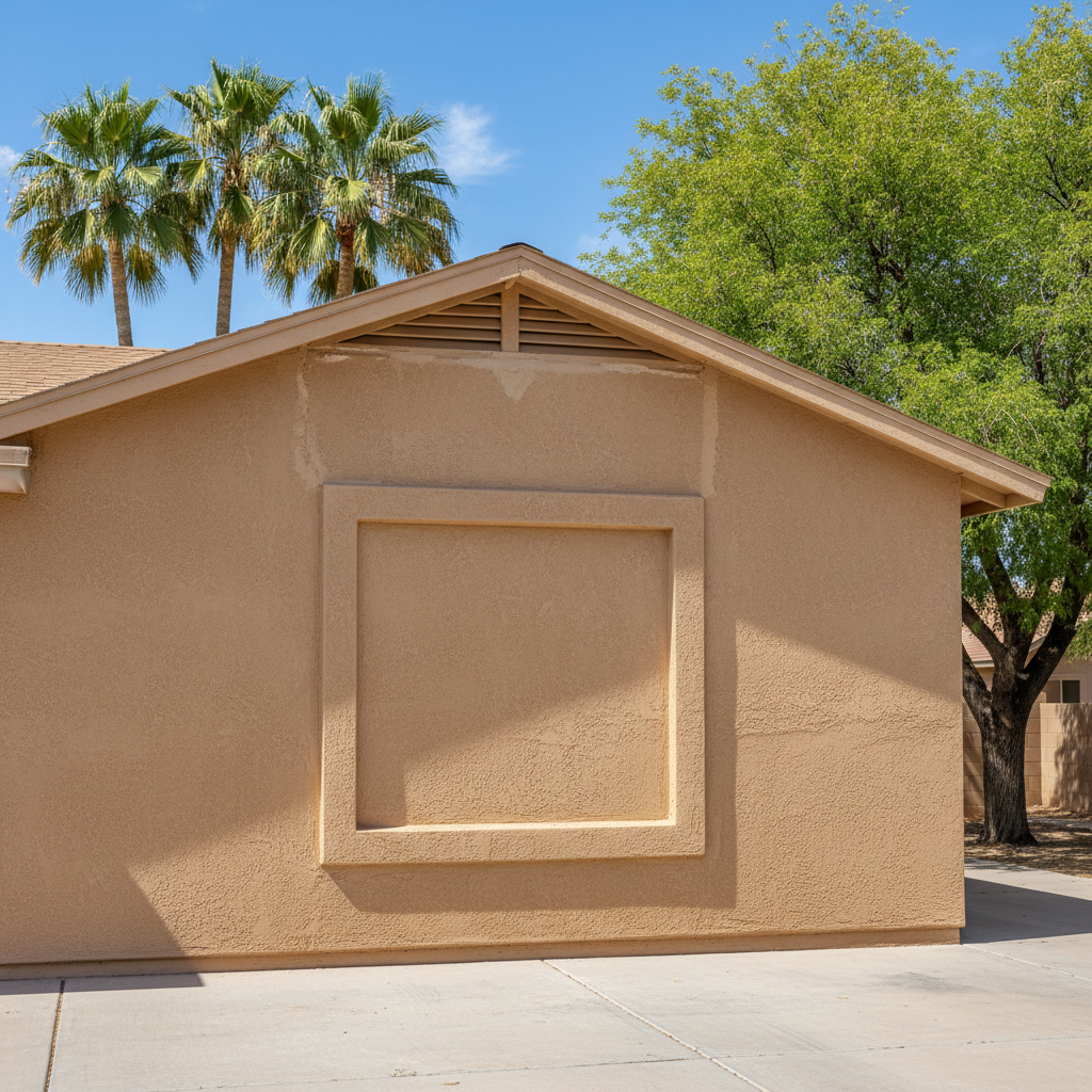 Completed stucco repair work at a residential property in Chandler, AZ
