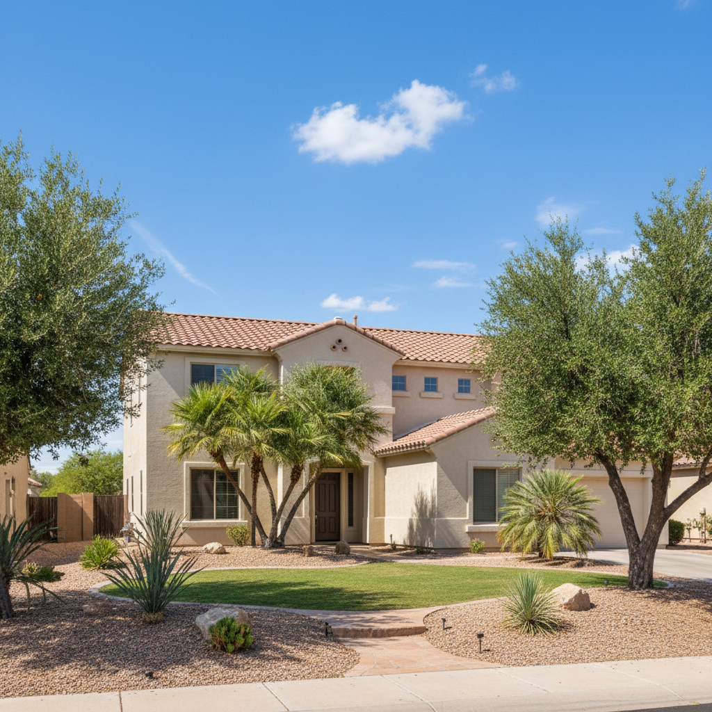 Completed stucco removal work at a residential property in Chandler, AZ