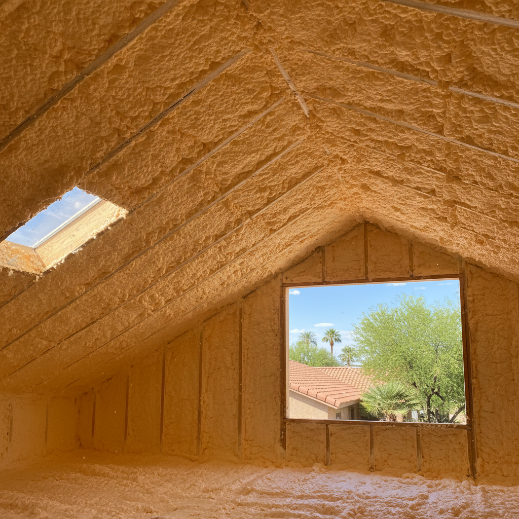 Completed closed cell spray foam work at a residential property in Chandler, AZ