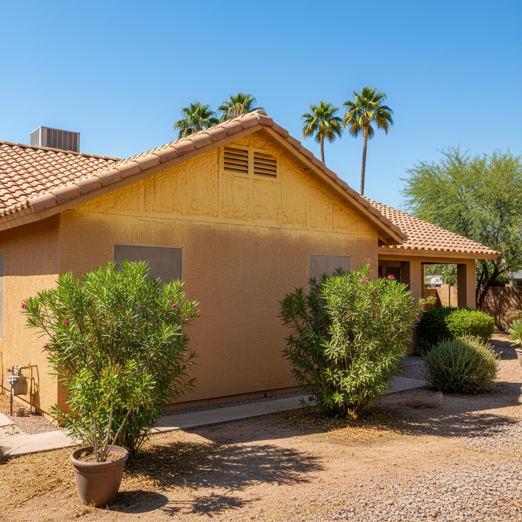 Completed closed cell spray foam work at a residential property in Tempe, AZ