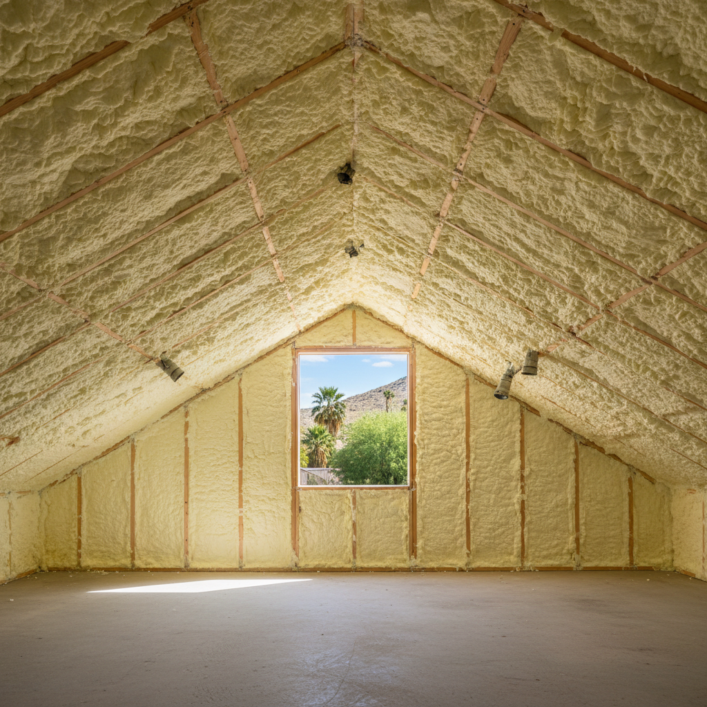 Completed open cell spray foam work at a residential property in Glendale, AZ