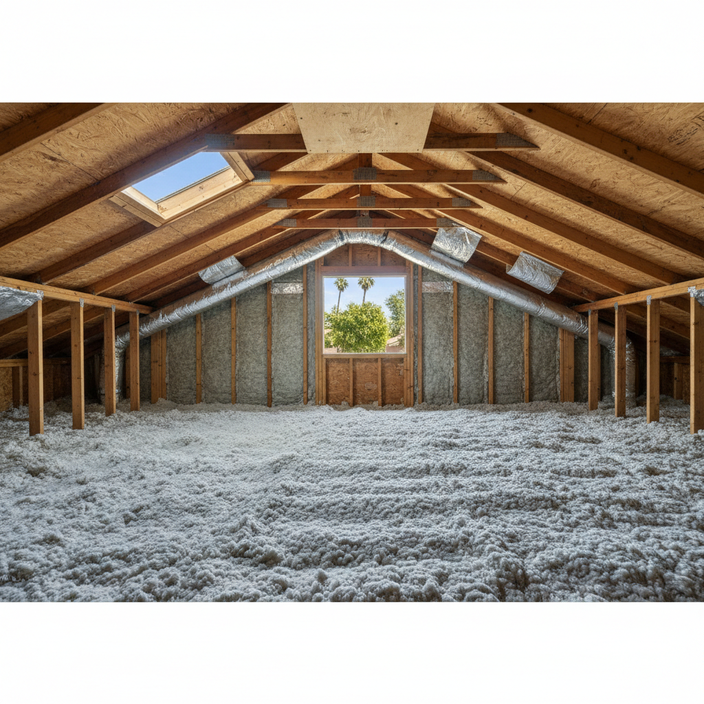 Completed attic insulation work at a residential property in Tempe, AZ