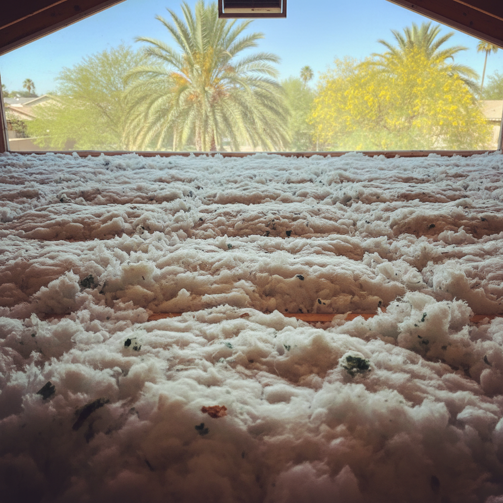 Completed attic insulation work at a residential property in Mesa, AZ