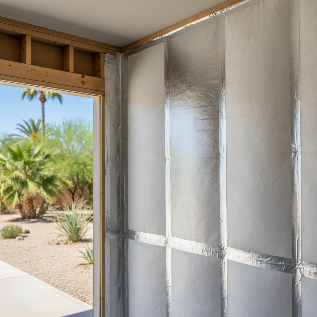 Completed garage insulation work at a residential property in Glendale, AZ