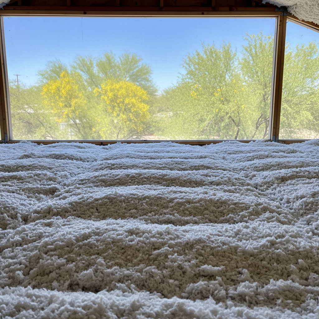 Completed blown-in insulation work at a residential property in Tucson, AZ