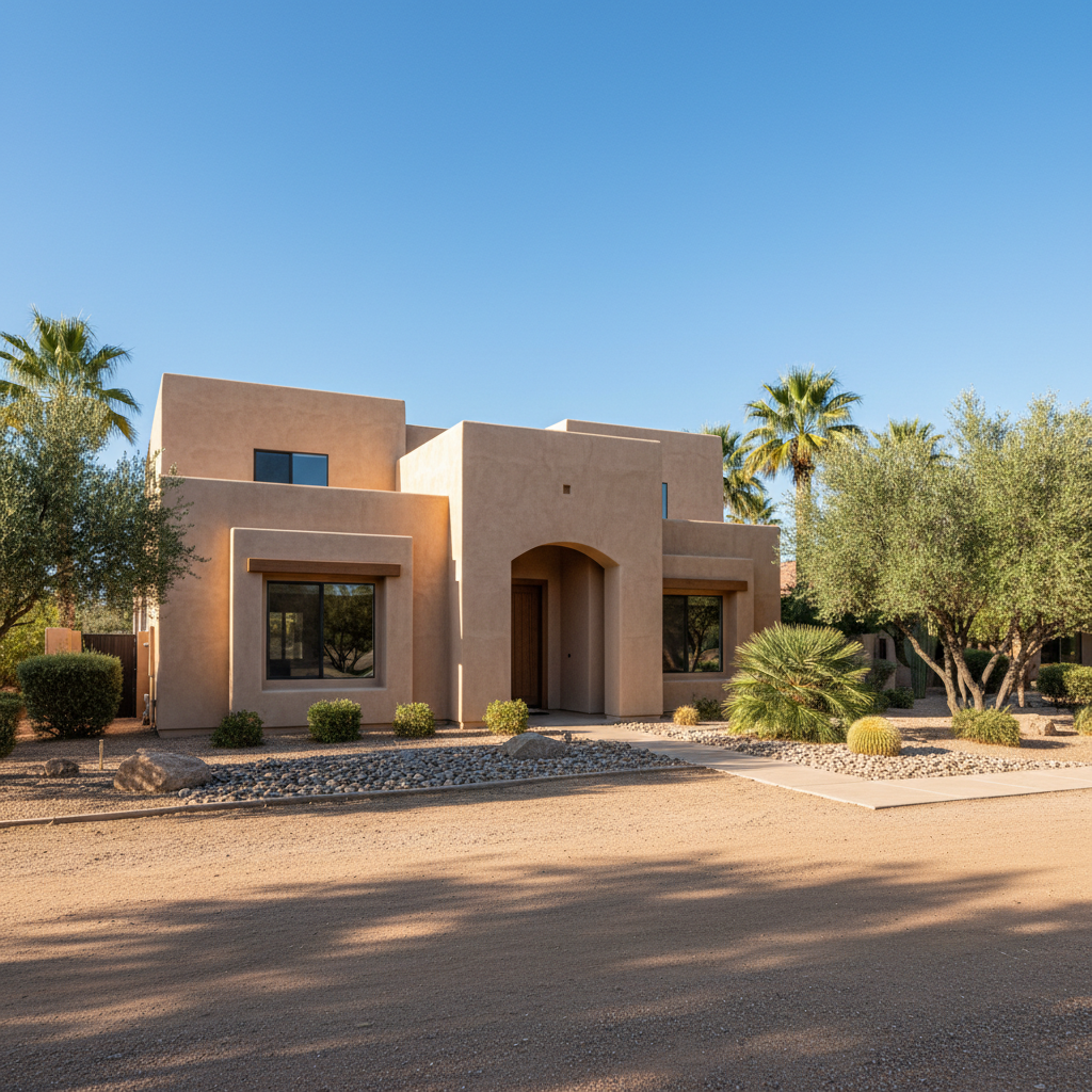 Completed stucco replacement work at a residential property in Scottsdale, AZ