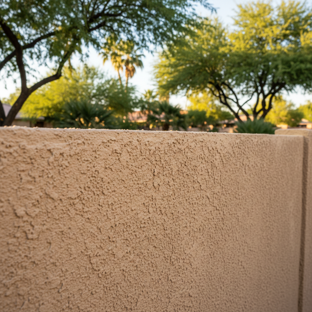Completed stucco removal work at a residential property in Surprise, AZ