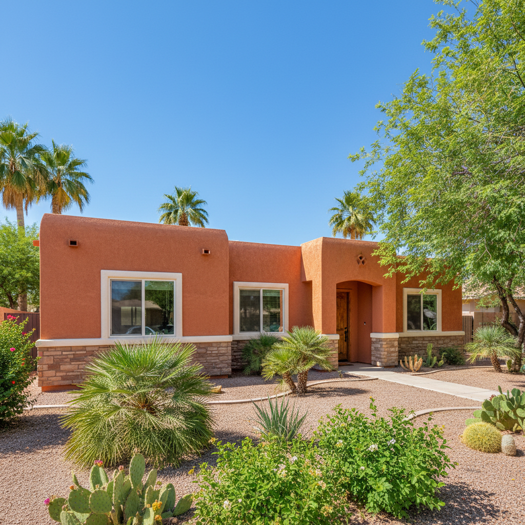 Completed stucco redashing work at a residential property in Tempe, AZ