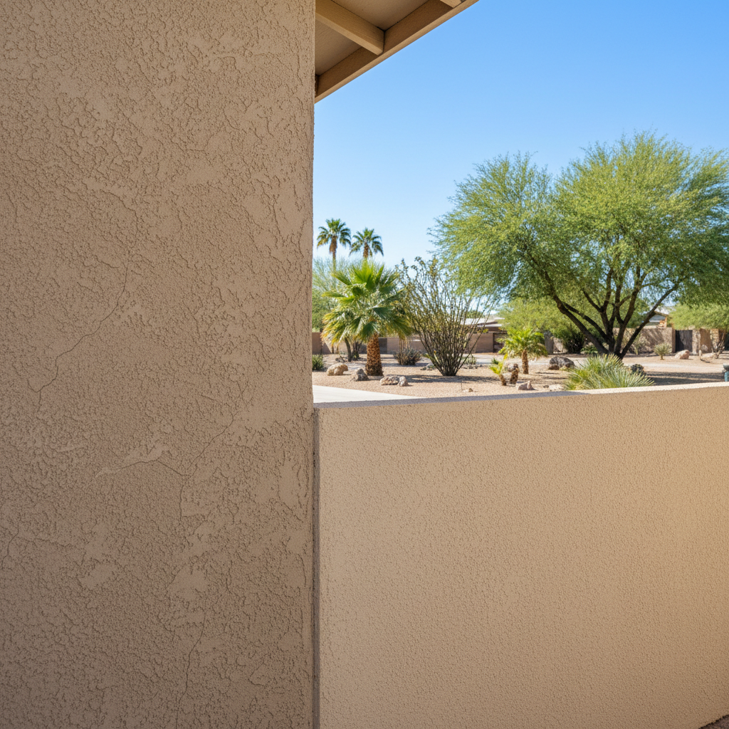 Completed residential stucco work at a residential property in Yuma, AZ