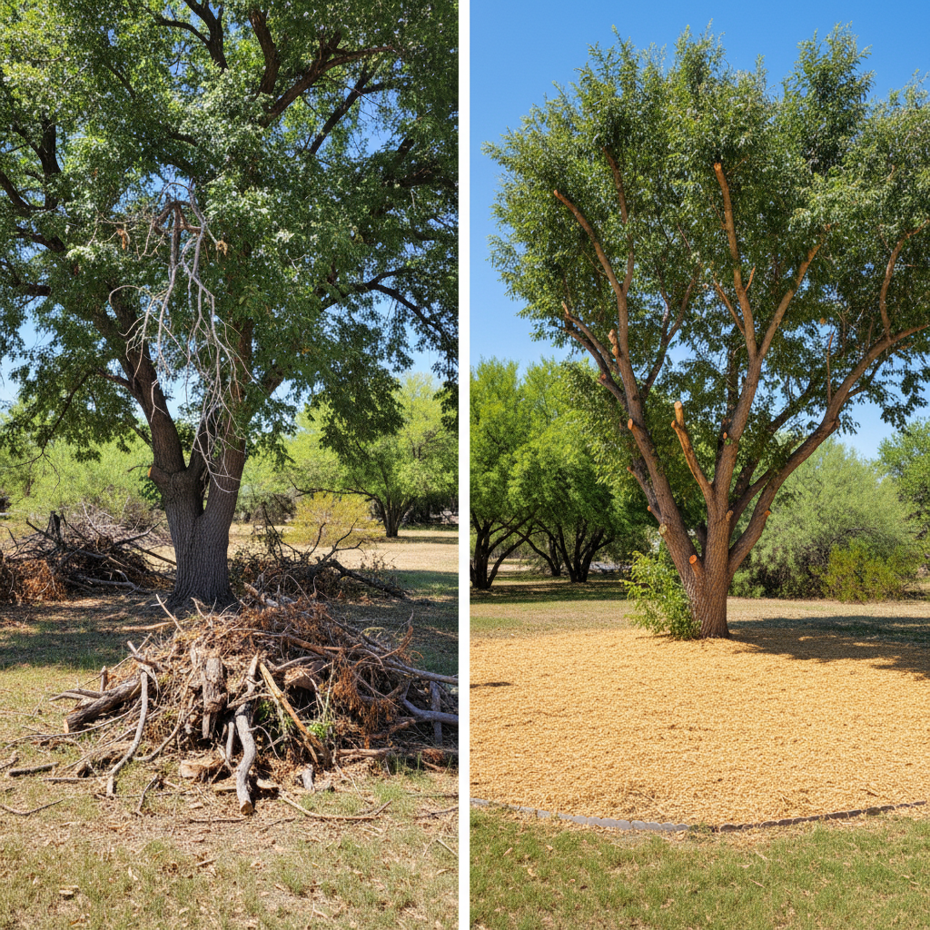 Completed tree trimming work at a residential property in Coolidge, AZ
