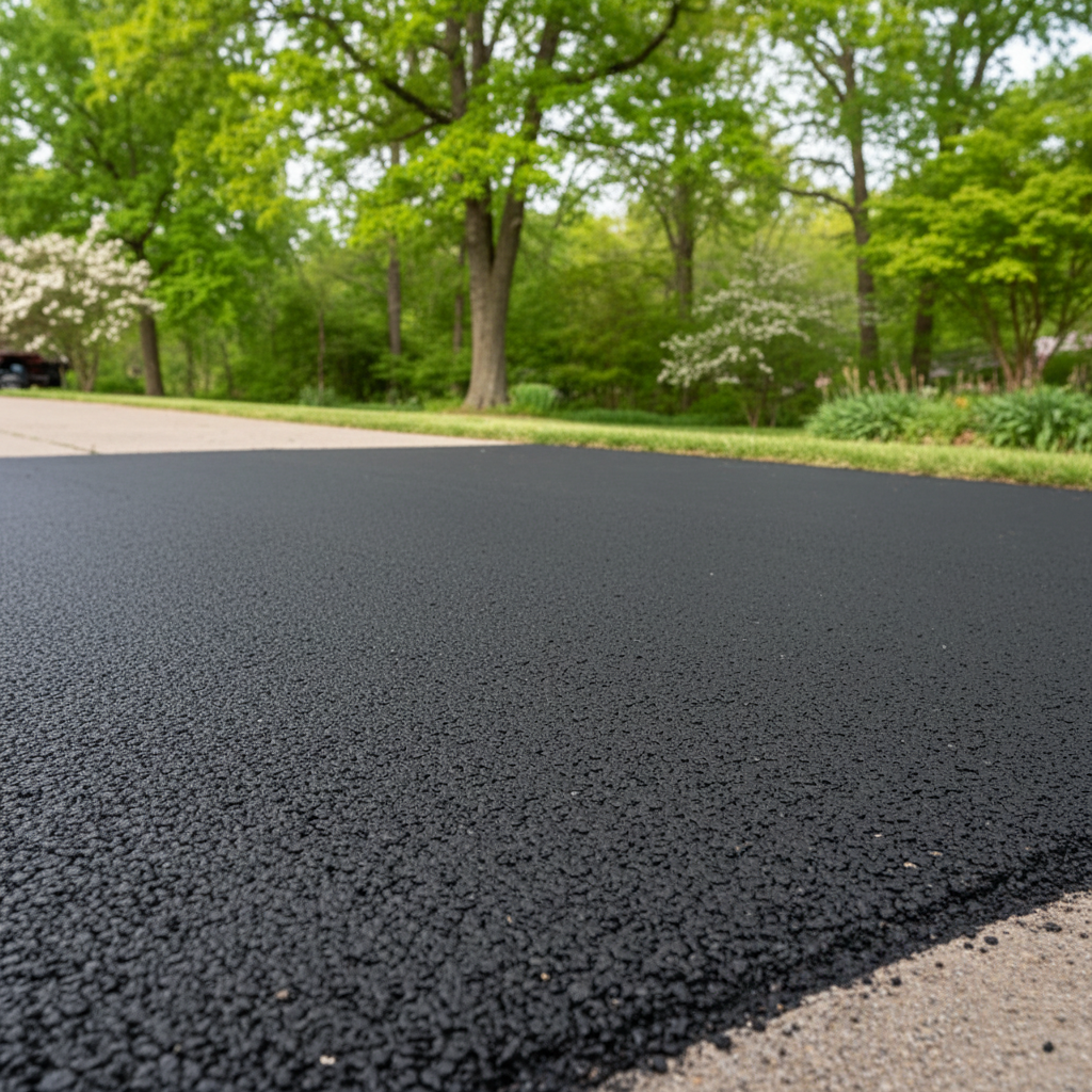Completed asphalt repair work at a residential property in Springdale, AR