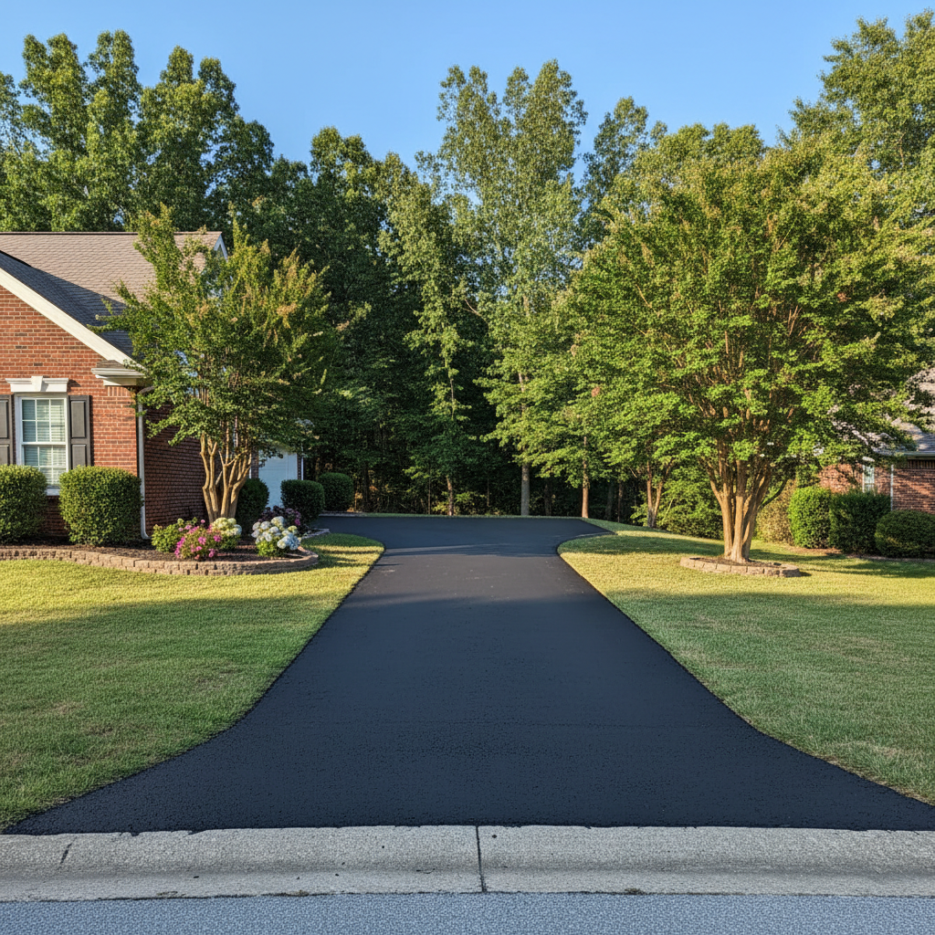 Completed driveway paving work at a residential property in Fort Smith, AR