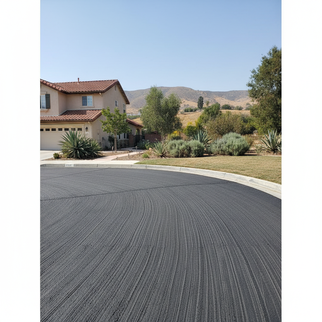 Completed asphalt milling work at a residential property in Pomona, CA