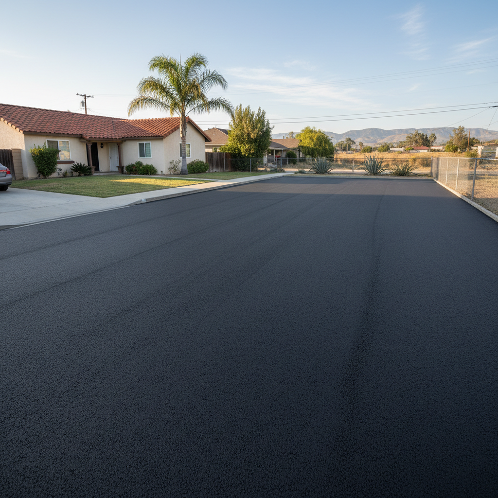 Completed parking lot paving work at a residential property in Inglewood, CA