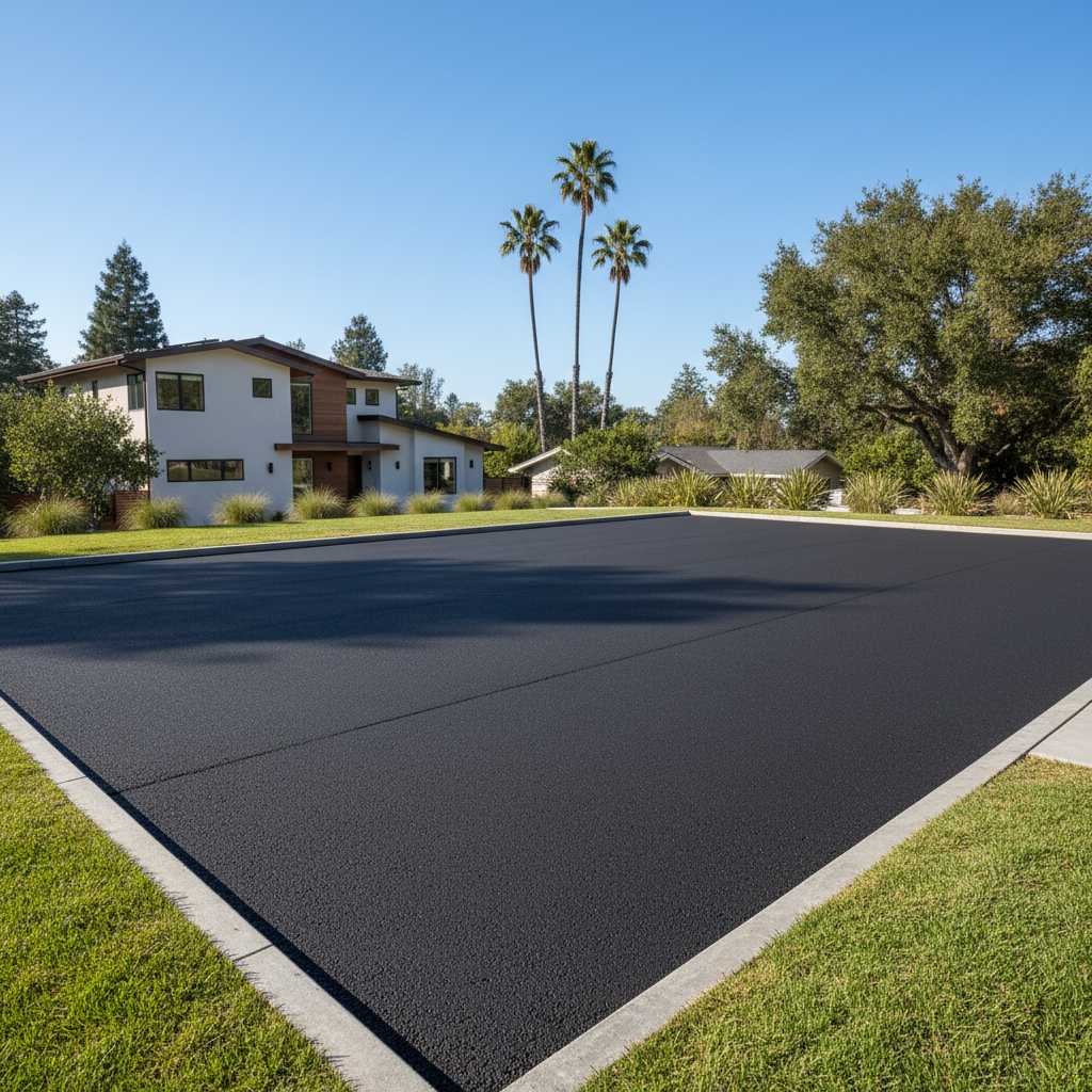 Completed commercial asphalt work at a residential property in Palo Alto, CA