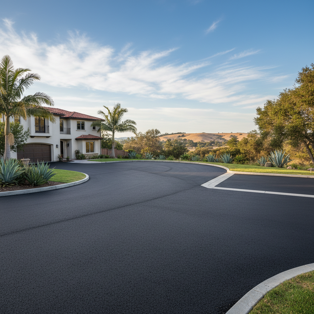 Completed commercial asphalt work at a residential property in Burlingame, CA