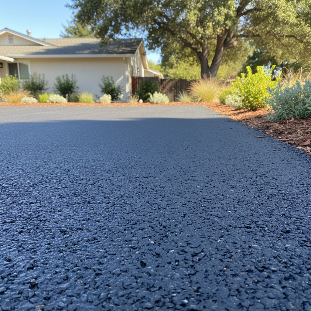 Completed parking lot paving work at a residential property in Burlingame, CA