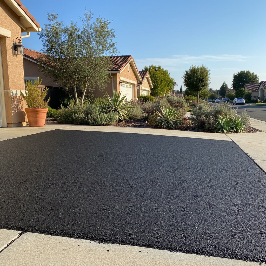 Completed asphalt patching work at a residential property in San Jose, CA