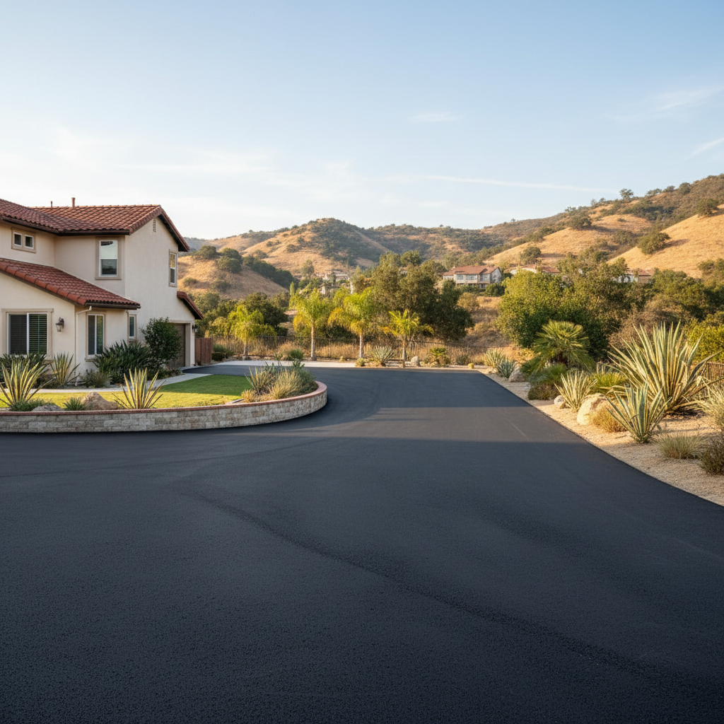 Completed commercial asphalt work at a residential property in La Mesa, CA