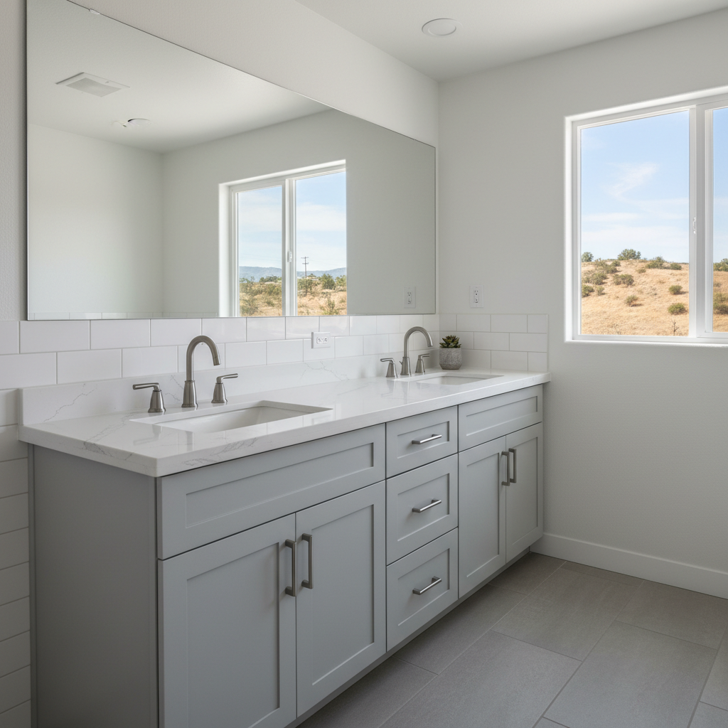Completed vanity and sink installation work at a residential property in Santa Clarita, CA