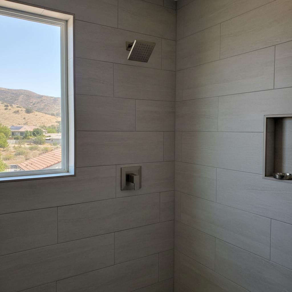 Completed shower replacement work at a residential property in Stevenson Ranch, CA