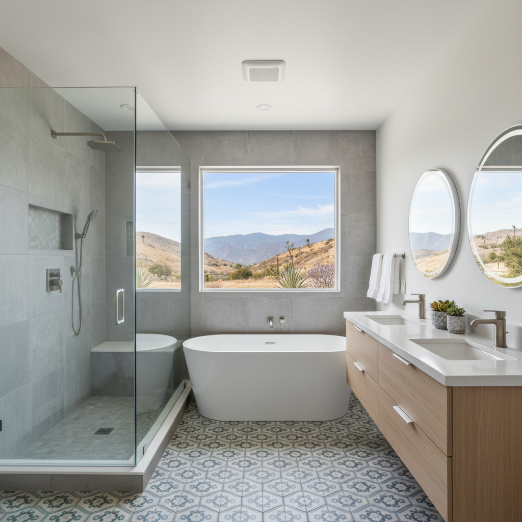 Completed bathroom modernization work at a residential property in Azusa, CA