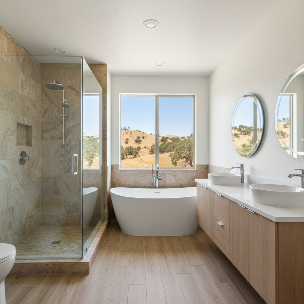 Completed bathroom remodel work at a residential property in Santa Clarita, CA