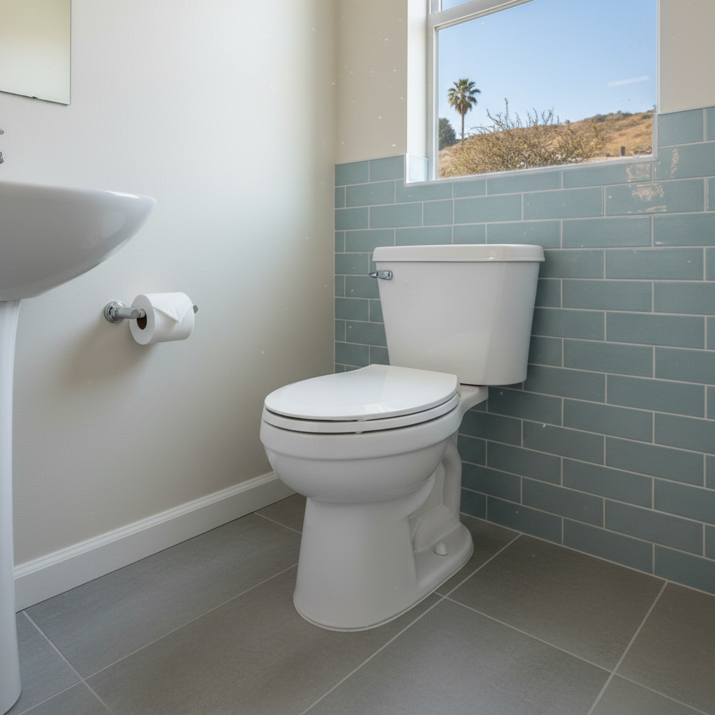 Completed toilet installation work at a residential property in Carson, CA