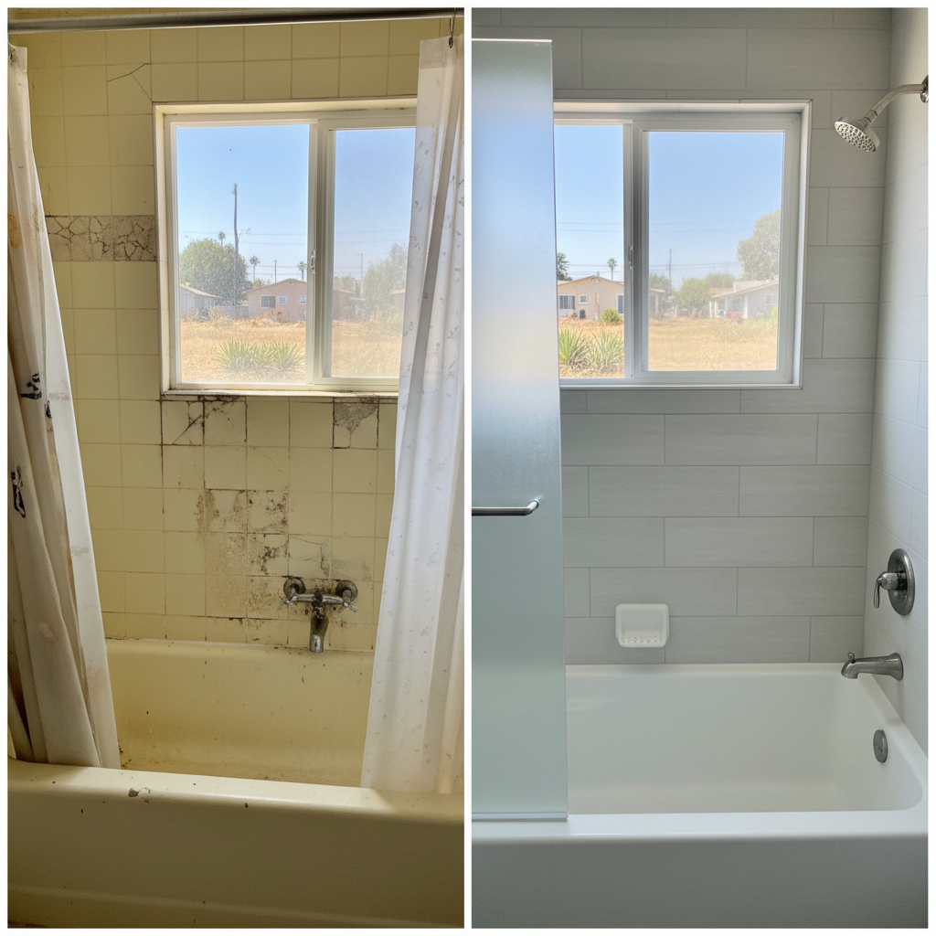 Completed bathtub replacement work at a residential property in Compton, CA