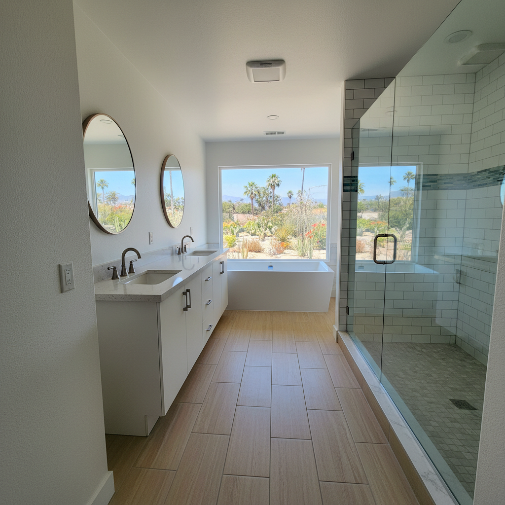 Completed tile and flooring installation work at a residential property in El Monte, CA