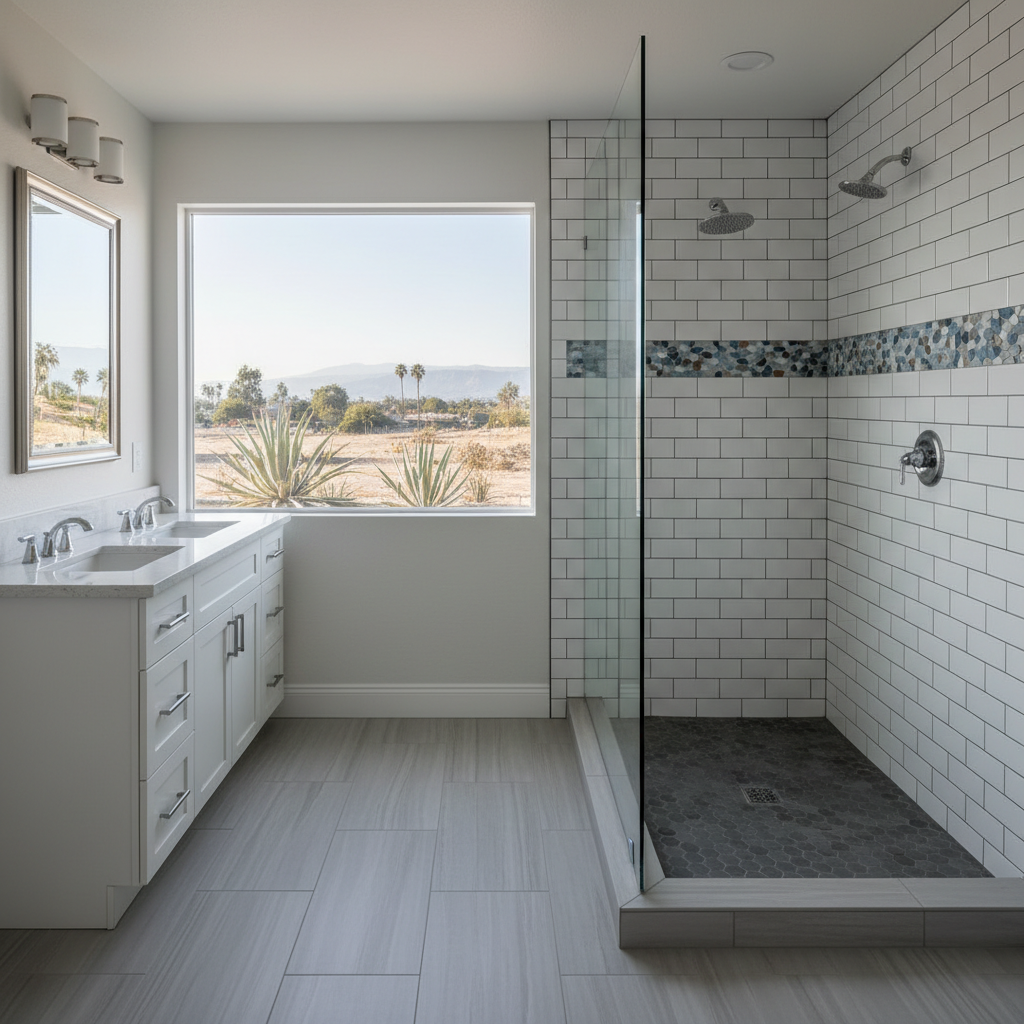 Completed tile and flooring installation work at a residential property in Carson, CA