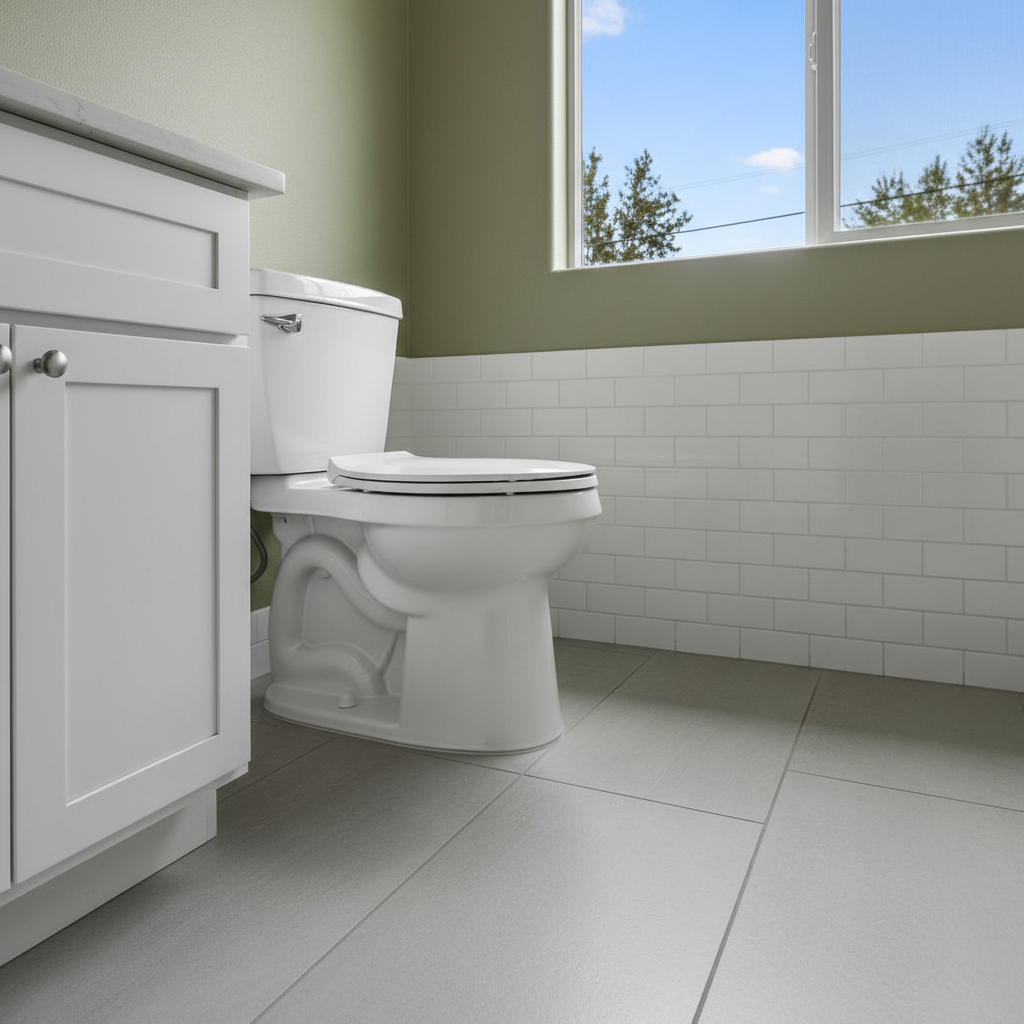 Completed toilet installation work at a residential property in Fullerton, CA