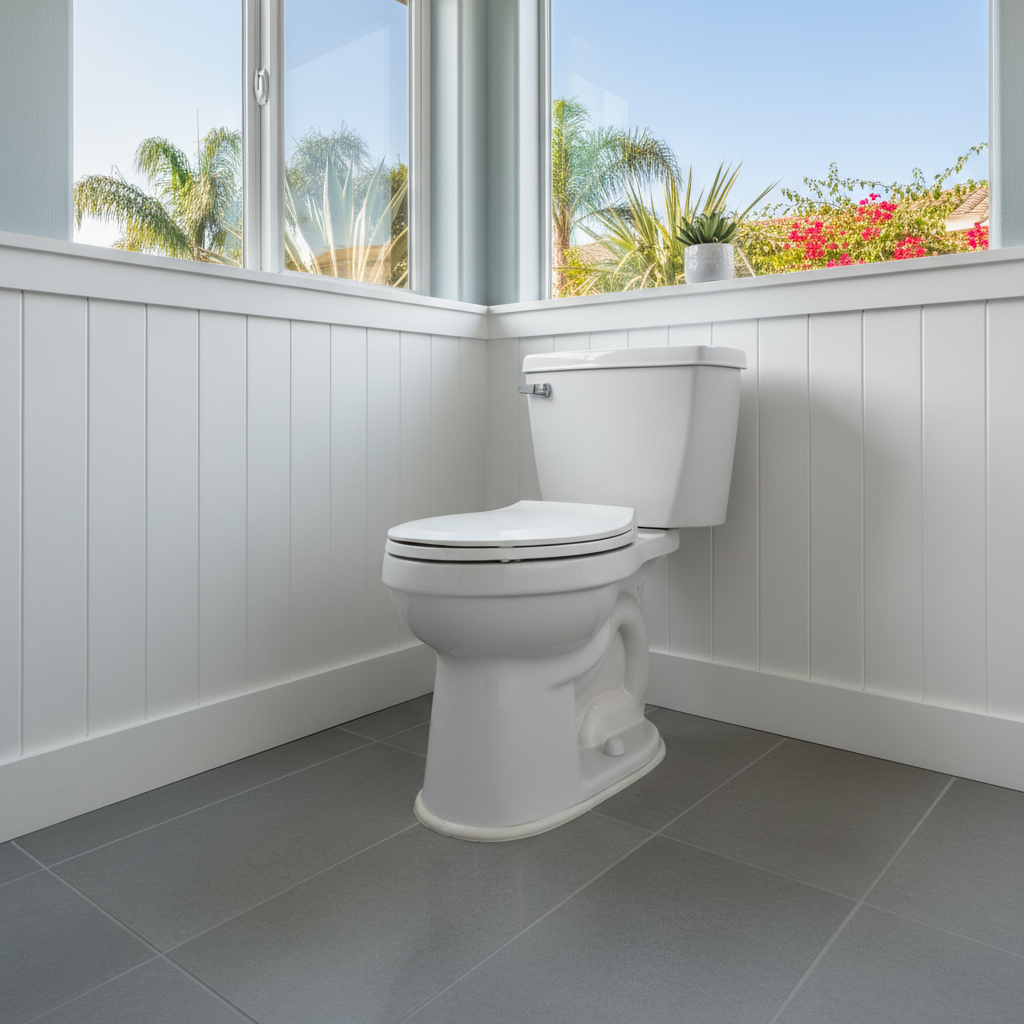 Completed toilet installation work at a residential property in Sherman Oaks, CA