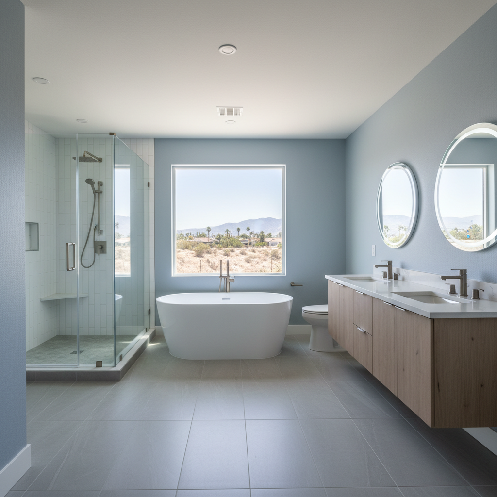 Completed bathroom remodel work at a residential property in Compton, CA