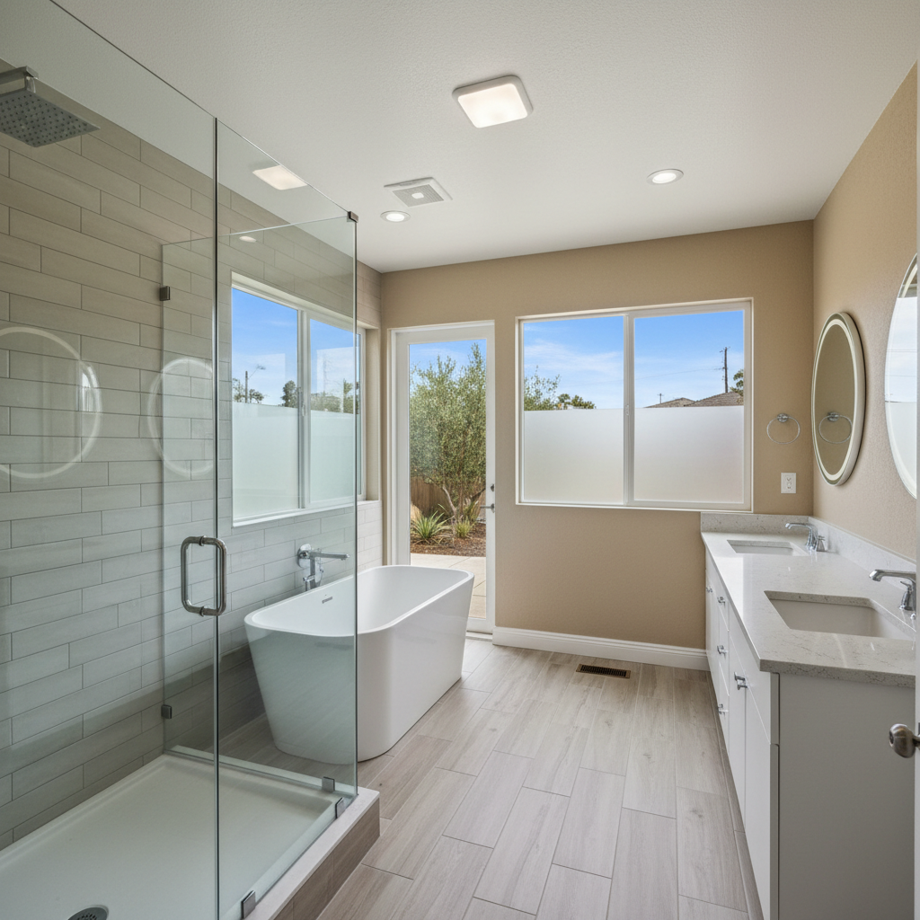 Completed bathroom expansion work at a residential property in Downey, CA