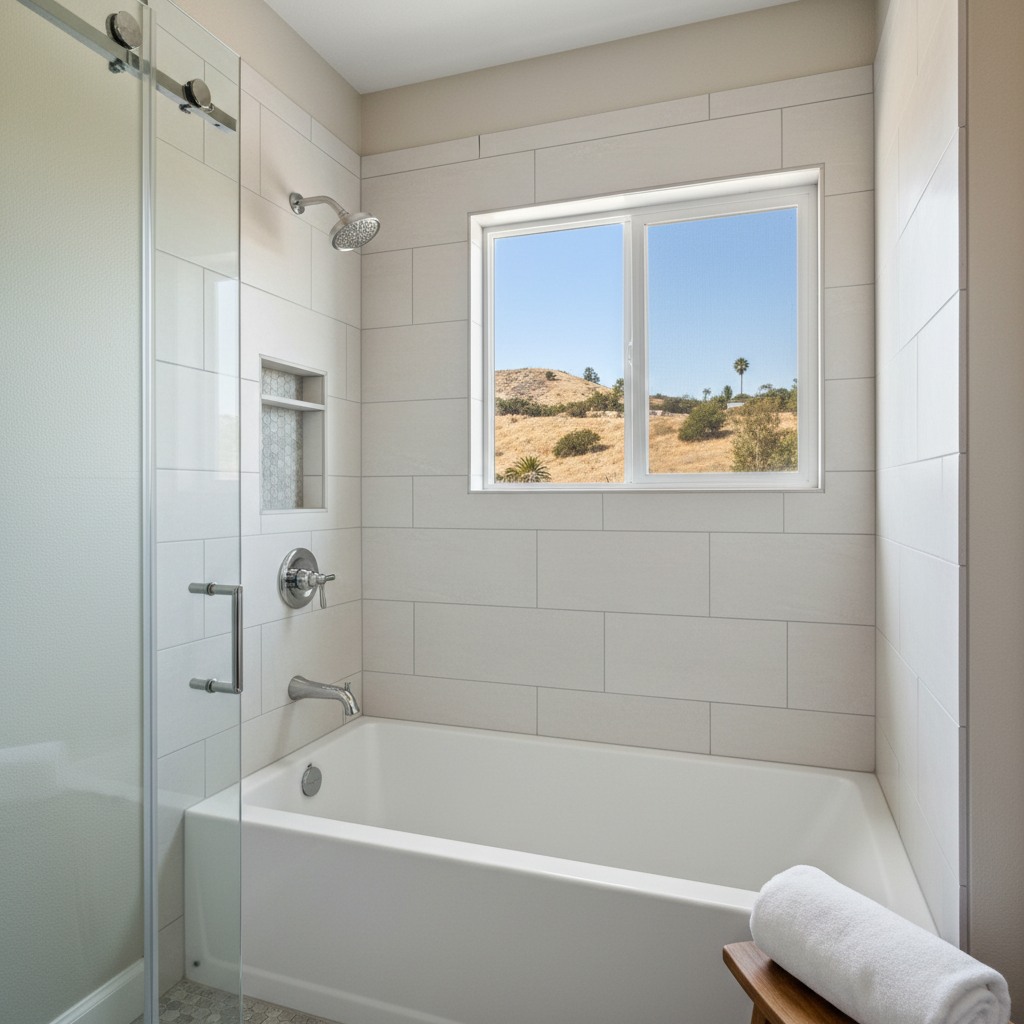 Completed bathtub replacement work at a residential property in Granada Hills, CA