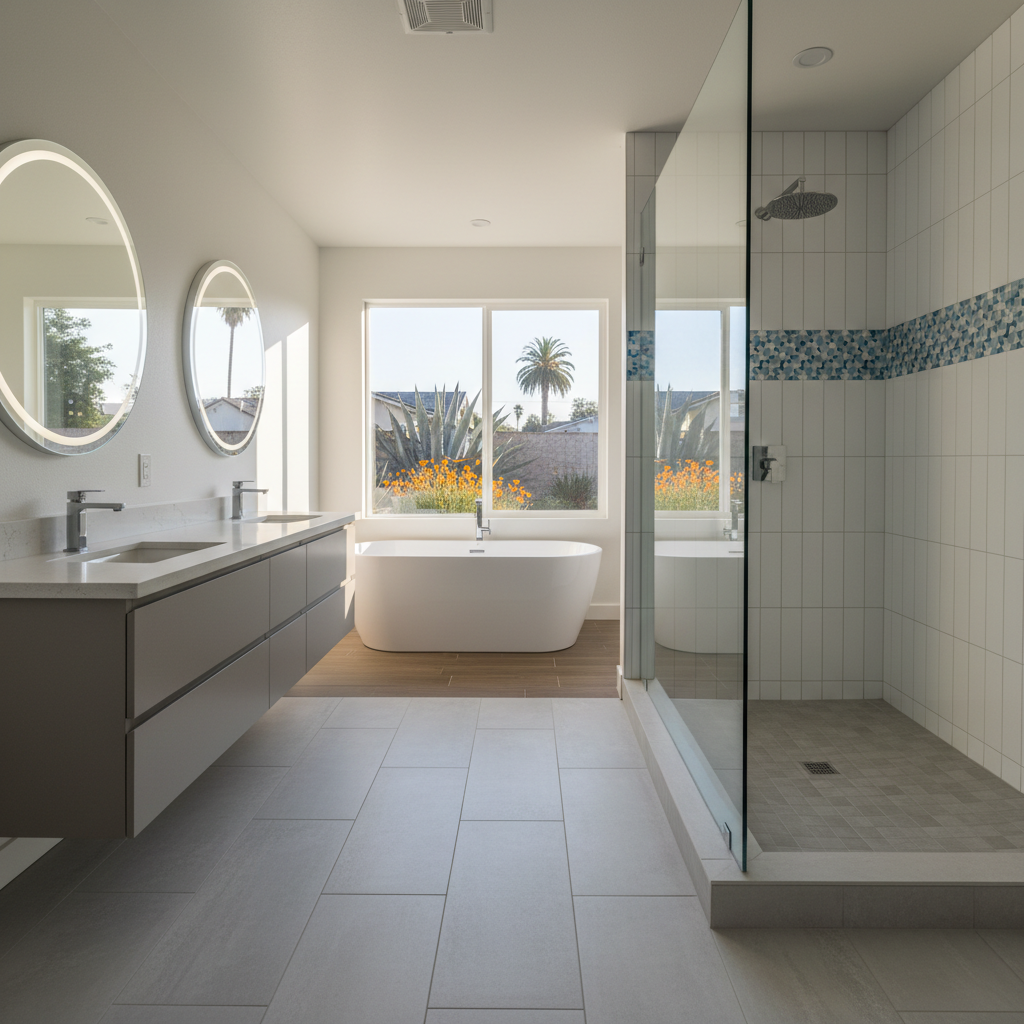 Completed tile and flooring installation work at a residential property in Gardena, CA