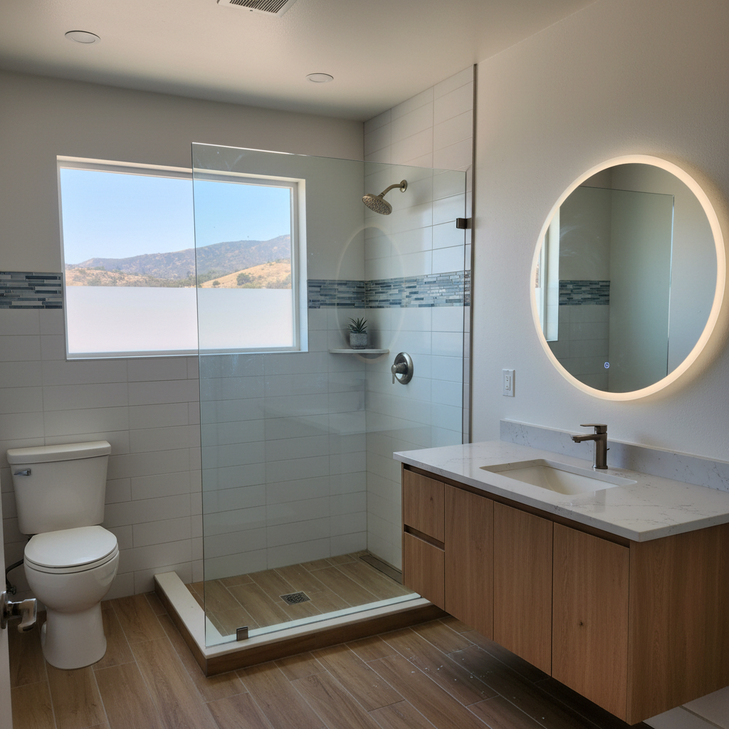 Completed bathroom remodel work at a residential property in La puente, CA